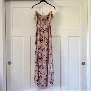 Strapless Floral Maxi Dress